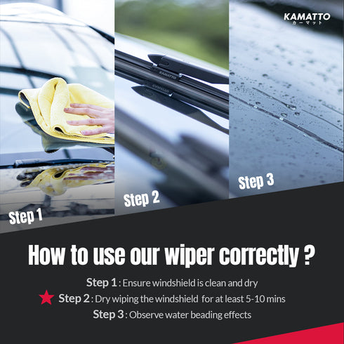 Kamatto Wiper Ford Mondeo (2015-2022) Hydrophobic Silicone Water Repelling Coating