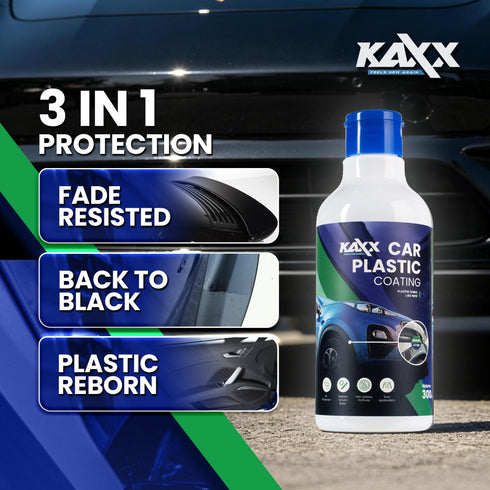 KAXX Car Plastic Coating 300ml | Restore Black Trim | UV Protection, Non-Greasy Shine, Easy Apply