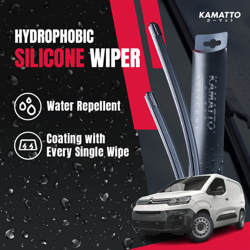 Kamatto Wiper Citroen Berlingo Panel Van (2018-Present) Hydrophobic Silicone Water Repelling Coating