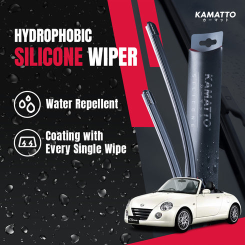 Kamatto Wiper Daihatsu Copen (2002-2012) Hydrophobic Silicone Water Repelling Coating