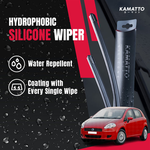 Kamatto Wiper Fiat Grande Punto (2005-2012) Hydrophobic Silicone Water Repelling Coating