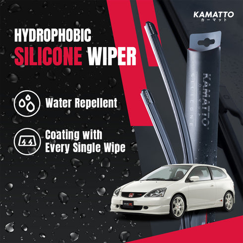 Kamatto Wiper Honda Civic Type R EP3 (2001-2005) Hydrophobic Silicone Water Repelling Coating