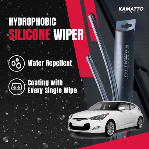 Kamatto Wiper Hyundai Veloster FS (2011-2018) Hydrophobic Silicone Water Repelling Coating