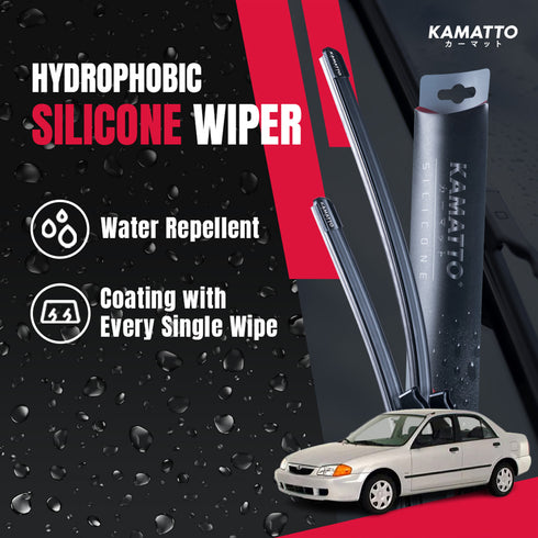 Kamatto Wiper Mazda 323 Protege Sedan (1998-2003) Hydrophobic Silicone Water Repelling Coating