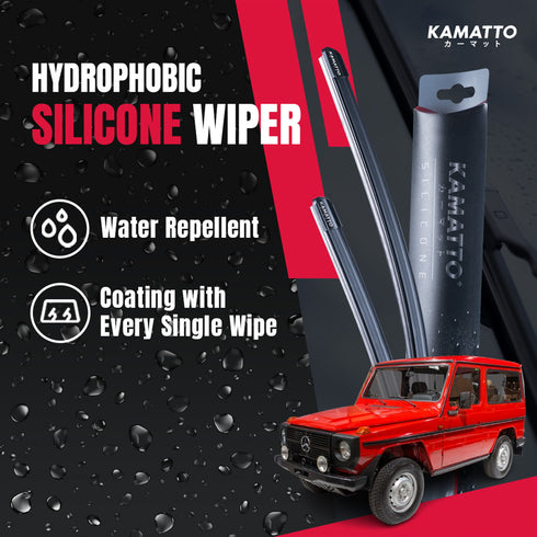 Kamatto Wiper Mercedes Benz G-Class W460 3-Door Station Wagon (1979-1991) Hydrophobic Silicone Water Repelling Coating