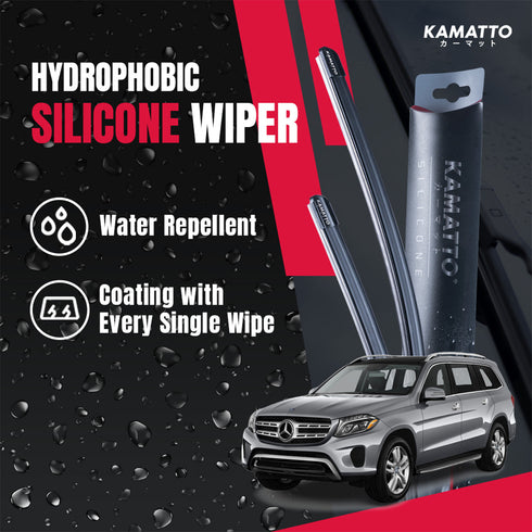 Kamatto Wiper Mercedes GLS-Class Facelift X166 Diesel 7-Seater (2016-2019) Hydrophobic Silicone Water Repelling Coating