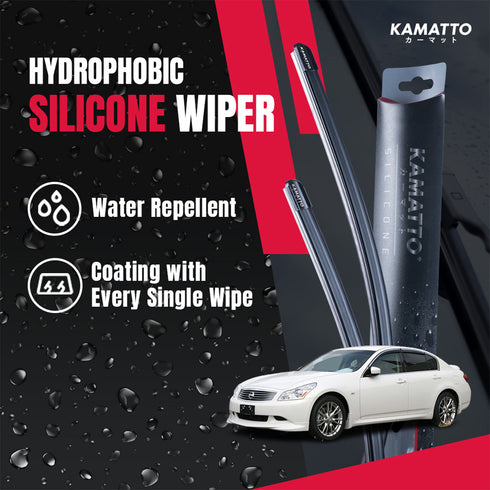 Kamatto Wiper Nissan Skyline/Infiniti G25/G35/G37/Q40 V36 (2007-2015) Hydrophobic Silicone Water Repelling Coating