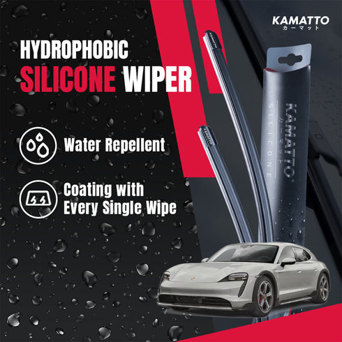 Kamatto Wiper Porsche Taycan Sedan & Cross Turismo (2019-Present) Hydrophobic Silicone Water Repelling Coating