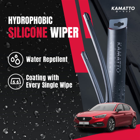Kamatto Wiper Seat Leon (2020-Present) Hydrophobic Silicone Water Repelling Coating