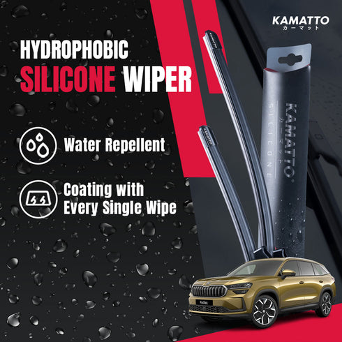 Kamatto Wiper Skoda Kodiaq 7-Seater (2024-Present) Hydrophobic Silicone Water Repelling Coating