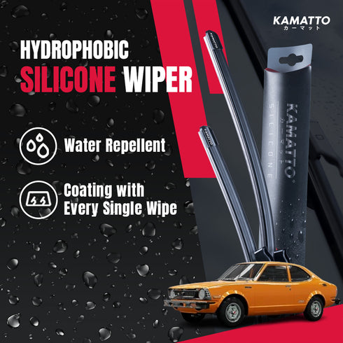 Kamatto Wiper Toyota Corolla KE20 2-Door Sedan (1970-1974) Hydrophobic Silicone Water Repelling Coating