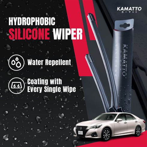 Kamatto Wiper Toyota Crown Athlete S210 (2012-2018) Hydrophobic Silicone Water Repelling Coating