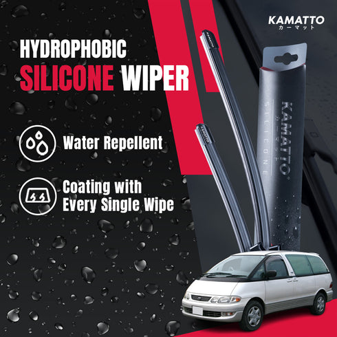 Kamatto Wiper Toyota Estima XR10 7-Seater (1990-1999) Hydrophobic Silicone Water Repelling Coating