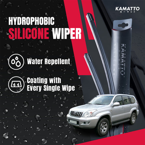 Kamatto Wiper Toyota Land Cruiser Prado 5-Door J120 (2002-2008) Hydrophobic Silicone Water Repelling Coating