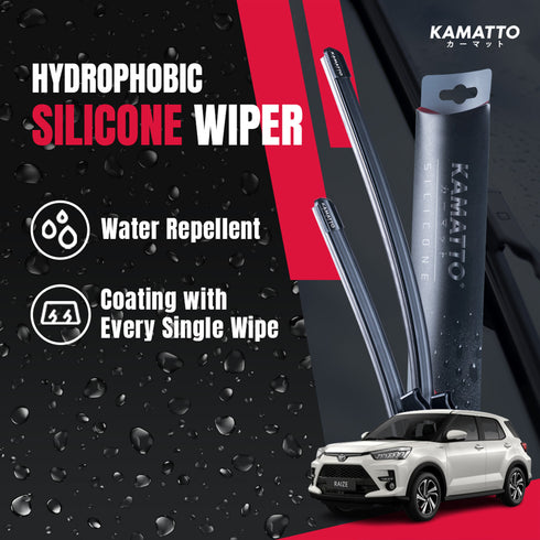 Kamatto Wiper Toyota Raize / Perodua Ativa (2020-Present) Hydrophobic Silicone Water Repelling Coating