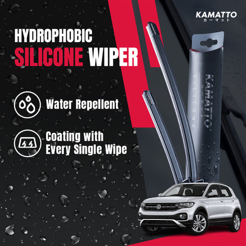 Kamatto Wiper Volkswagen T-Cross (2019-Present) Hydrophobic Silicone Water Repelling Coating