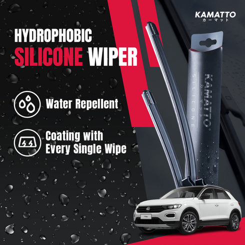 Kamatto Wiper Volkswagen T-Roc (2017-2025) Hydrophobic Silicone Water Repelling Coating