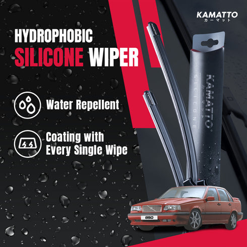 Kamatto Wiper Volvo 850 Sedan (1992-1997) Hydrophobic Silicone Water Repelling Coating