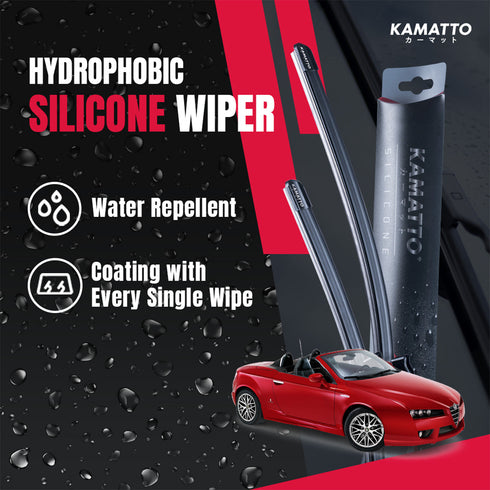 Kamatto Wiper Alfa Romeo BRERA SPIDER (2006) Hydrophobic Silicone Water Repelling Coating