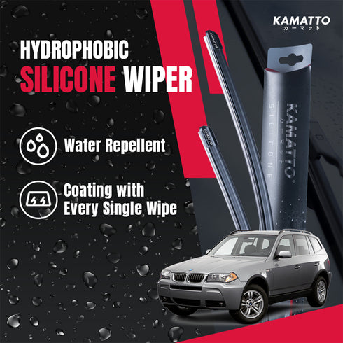 Kamatto Wiper BMW X3 E83 (2003-2010) Hydrophobic Silicone Water Repelling Coating