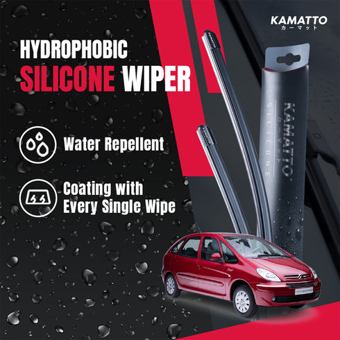 Kamatto Wiper Citroen Xsara PICASSO (2000-2005) Hydrophobic Silicone Water Repelling Coating