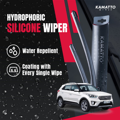 Kamatto Wiper Hyundai Creta (2014-2019) Hydrophobic Silicone Water Repelling Coating