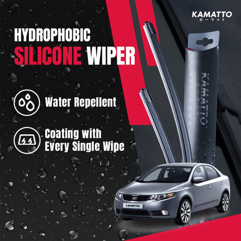 Kamatto Wiper Kia Cerato (2009-2013) Hydrophobic Silicone Water Repelling Coating