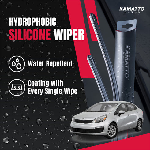 Kamatto Wiper Kia Rio Sedan (2016-Present) Hydrophobic Silicone Water Repelling Coating