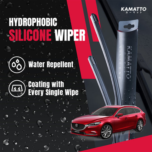 Kamatto Wiper Mazda 6 Facelift Sedan/Wagon (2018-Present) Hydrophobic Silicone Water Repelling Coating