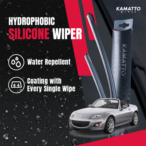 Kamatto Wiper Mazda MX-5 / MX5 Roadster (2008-2015) Hydrophobic Silicone Water Repelling Coating