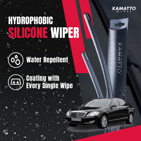 Kamatto Wiper Mercedes Benz S-Class W221 (2006-2013) Hydrophobic Silicone Water Repelling Coating