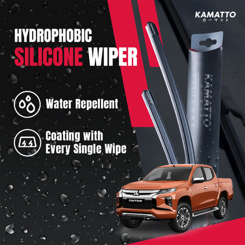 Kamatto Wiper Mitsubishi Triton L200 (2019-Present) Hydrophobic Silicone Water Repelling Coating