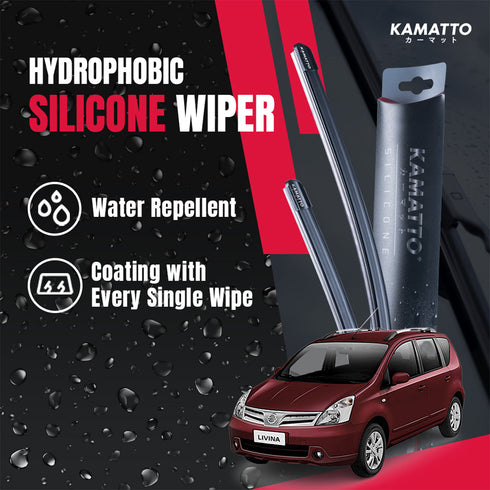 Kamatto Wiper Nissan Grand Livina (2010-2013) Hydrophobic Silicone Water Repelling Coating
