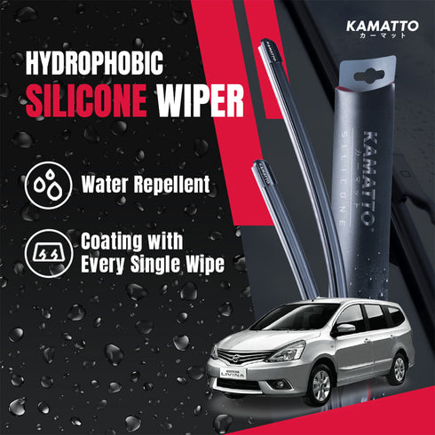 Kamatto Wiper Nissan Grand Livina (2013-Present) Hydrophobic Silicone Water Repelling Coating