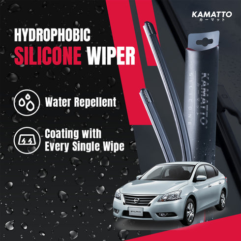 Kamatto Wiper Nissan Sylphy B17 (2014-2020) Hydrophobic Silicone Water Repelling Coating