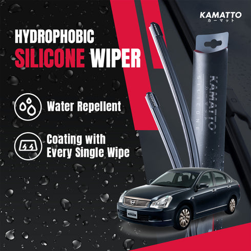 Kamatto Wiper Nissan Sylphy G11 (2008-2014) Hydrophobic Silicone Water Repelling Coating