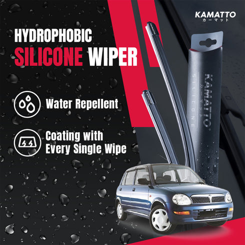 Kamatto Wiper Perodua Kelisa (2001-2007) Hydrophobic Silicone Water Repelling Coating