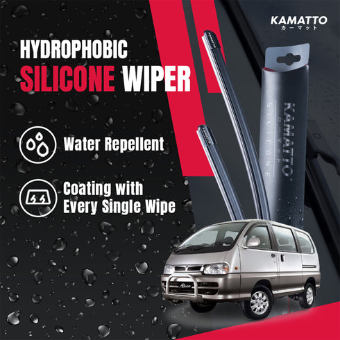 Kamatto Wiper Perodua Rusa (1996-2007) Hydrophobic Silicone Water Repelling Coating