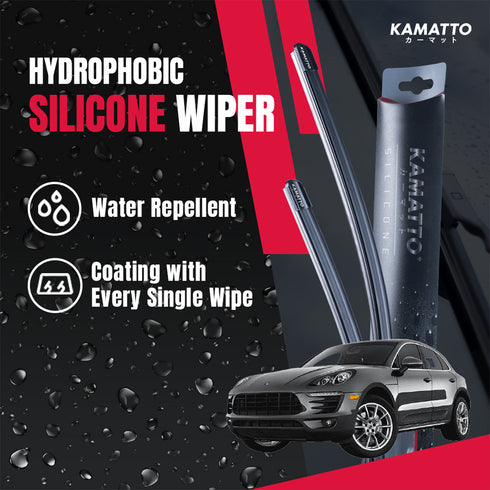 Kamatto Wiper Porsche Cayenne (2019-Present) Hydrophobic Silicone Water Repelling Coating