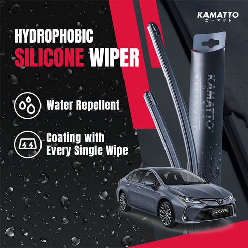 Kamatto Wiper Toyota Corolla Altis E210 (2019-Present) Hydrophobic Silicone Water Repelling Coating