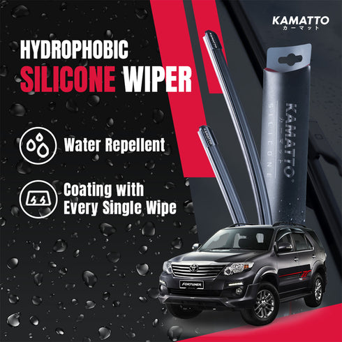 Kamatto Wiper Toyota Fortuner (2005-2015) Hydrophobic Silicone Water Repelling Coating