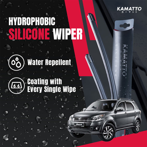 Kamatto Wiper Toyota Rush (2008-2017) Hydrophobic Silicone Water Repelling Coating