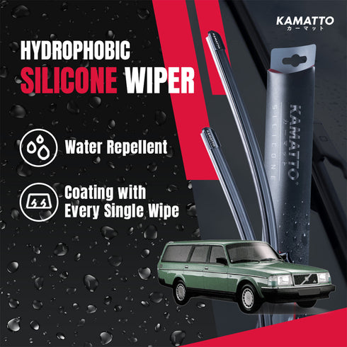 Kamatto Wiper Volvo 240 Wagon 1983-1993 Hydrophobic Silicone Water Repelling Coating